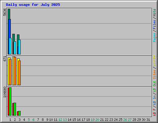 Daily usage for July 2025