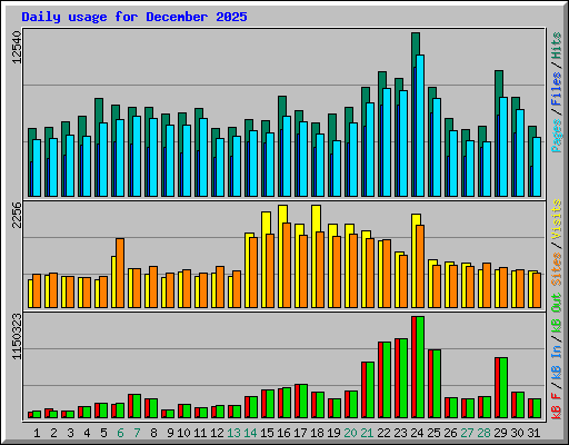 Daily usage for December 2025
