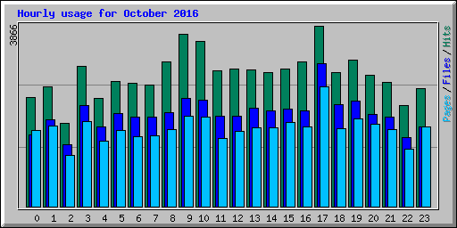 Hourly usage for October 2016