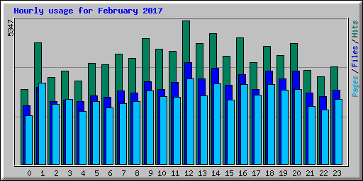 Hourly usage for February 2017