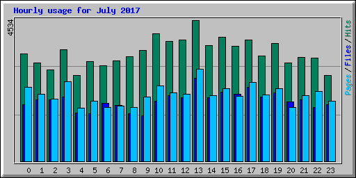 Hourly usage for July 2017