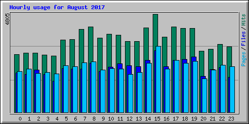 Hourly usage for August 2017