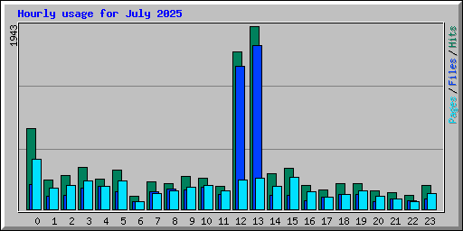 Hourly usage for July 2025